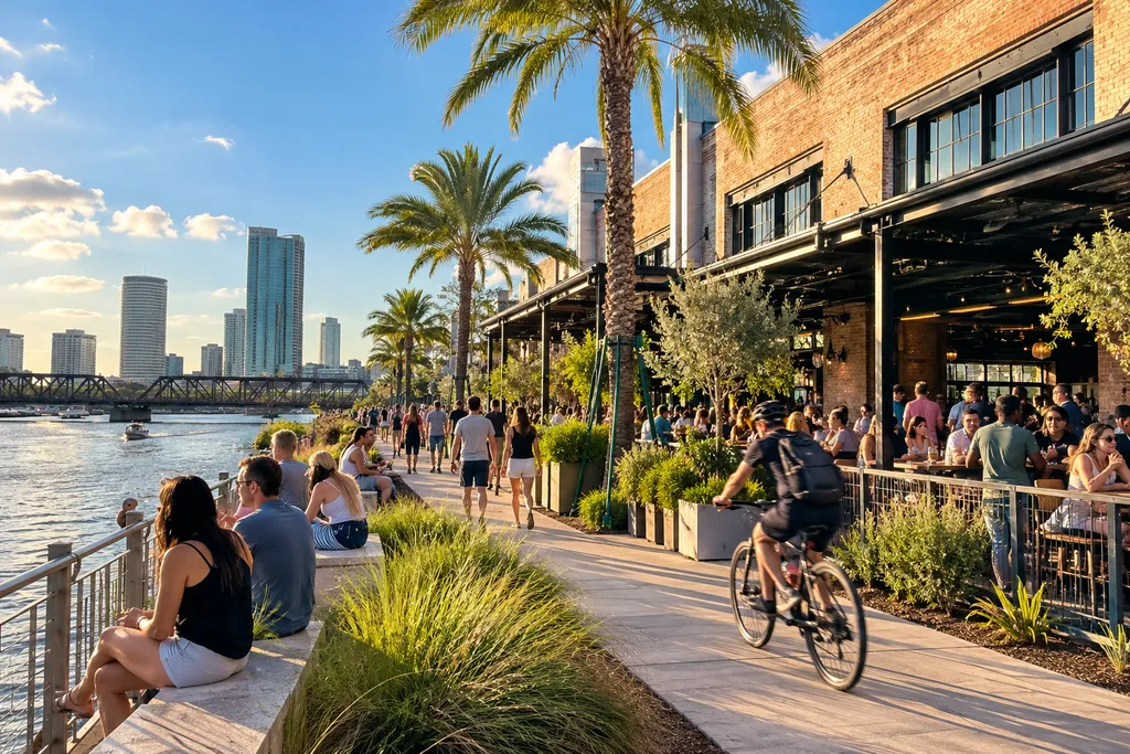 Restaurants beside the river